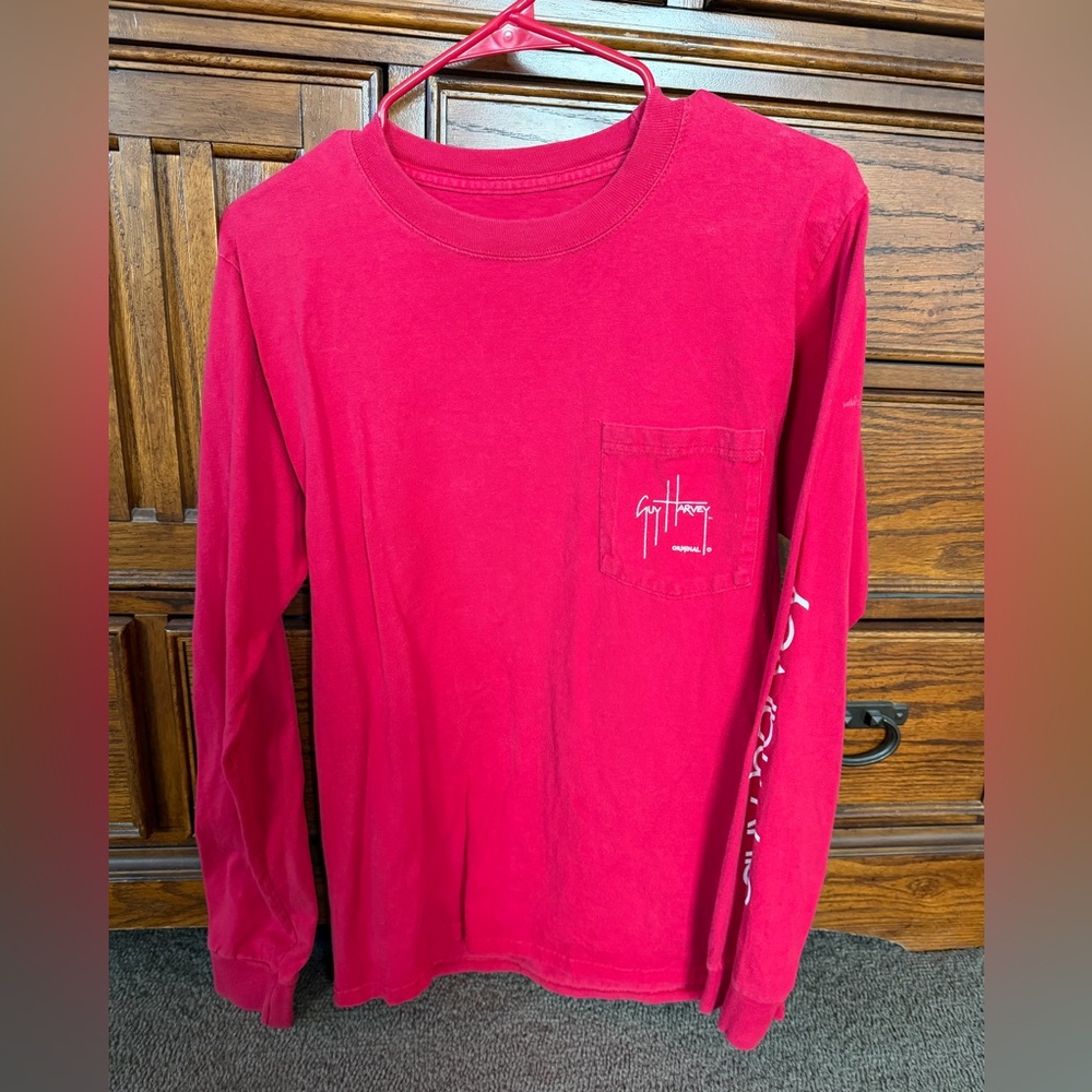 Guy Harvey Red Long Sleeve with Marlin Graphic